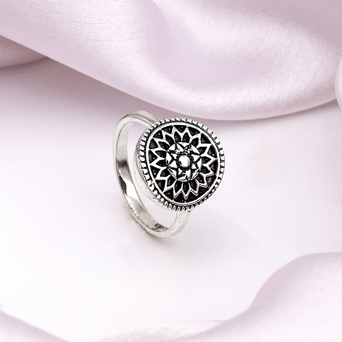 Buy Teejh Suryashi Silver Oxidised Ring Online